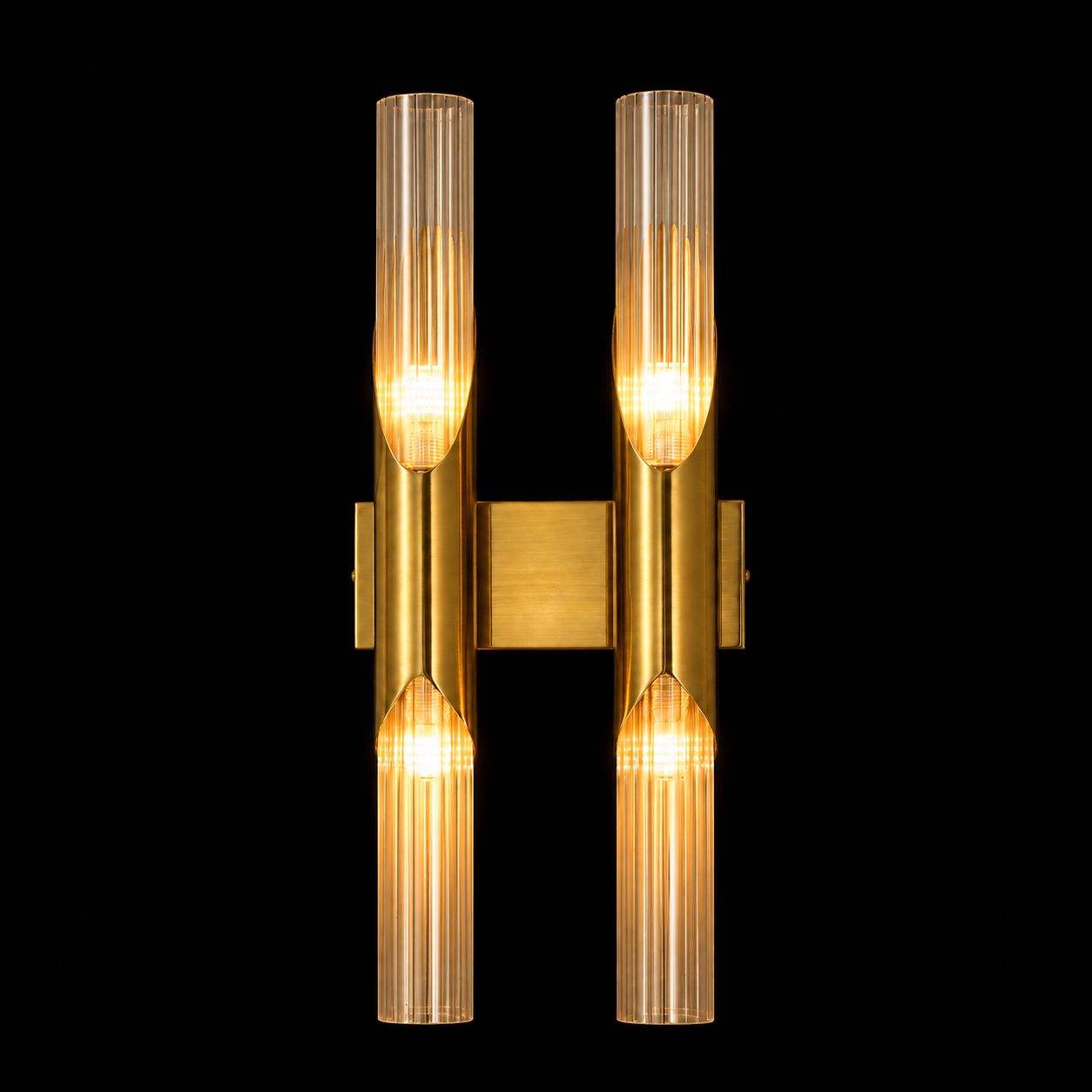 Aurelia Twin Reed Glass Wall Sconce