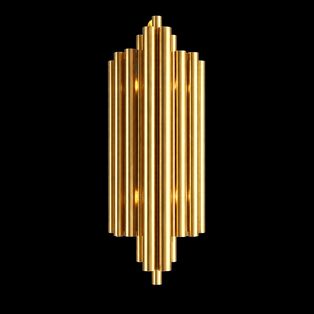 Vertical Gold Rod Wall Light