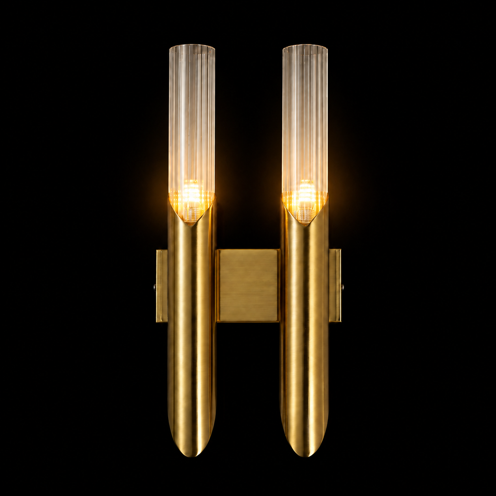 Aurelia Twin Reed Glass Wall Sconce