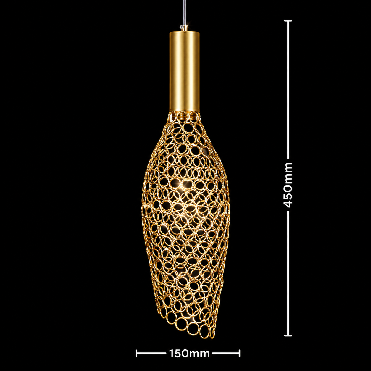 AuraMesh Gold Pendant Light