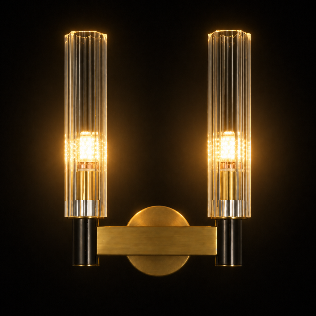 Aurum Reed Twin Wall Sconce