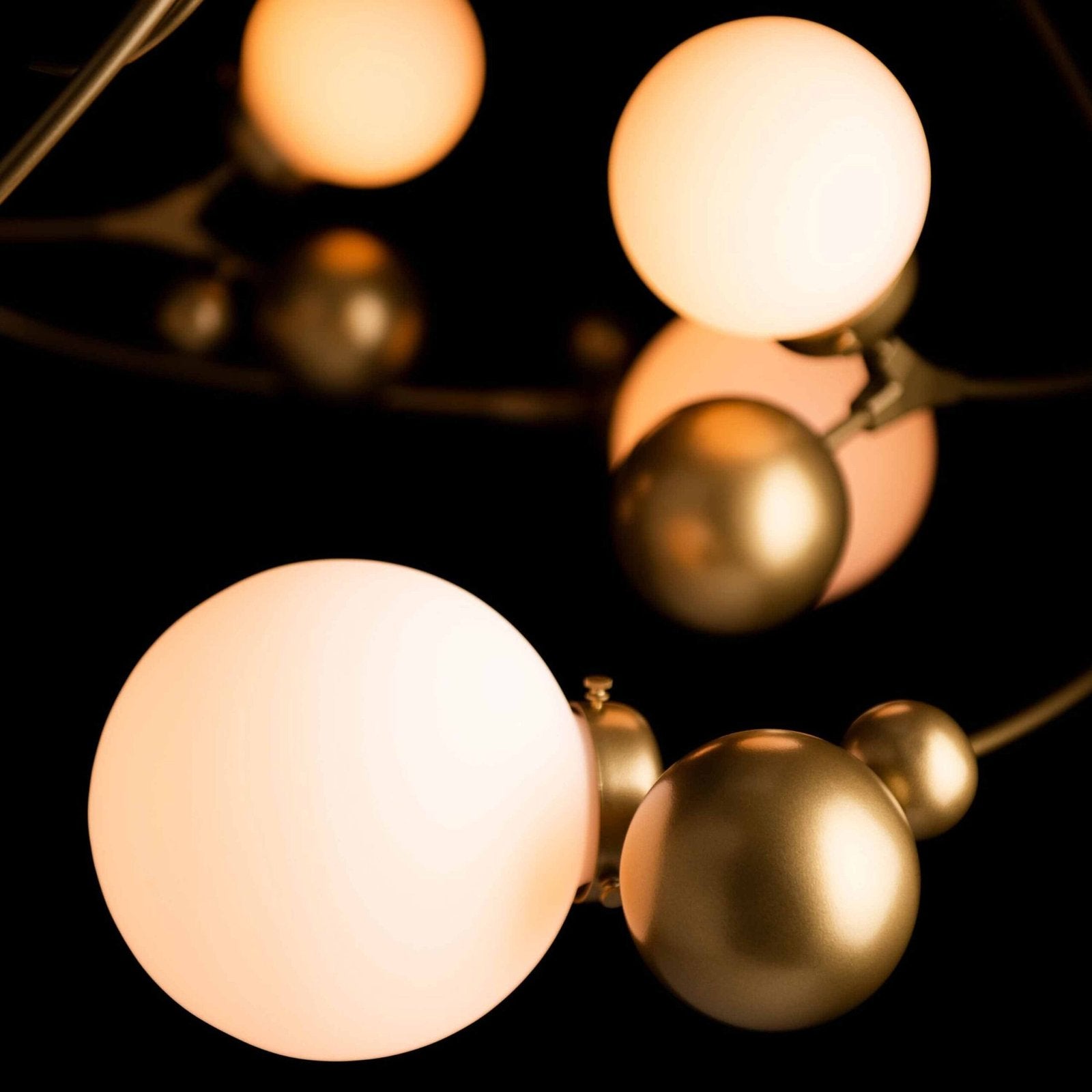 First Snow Curved Globe Glass Chandelier