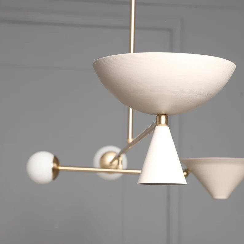 Neutral Bowl Beige Chandelier