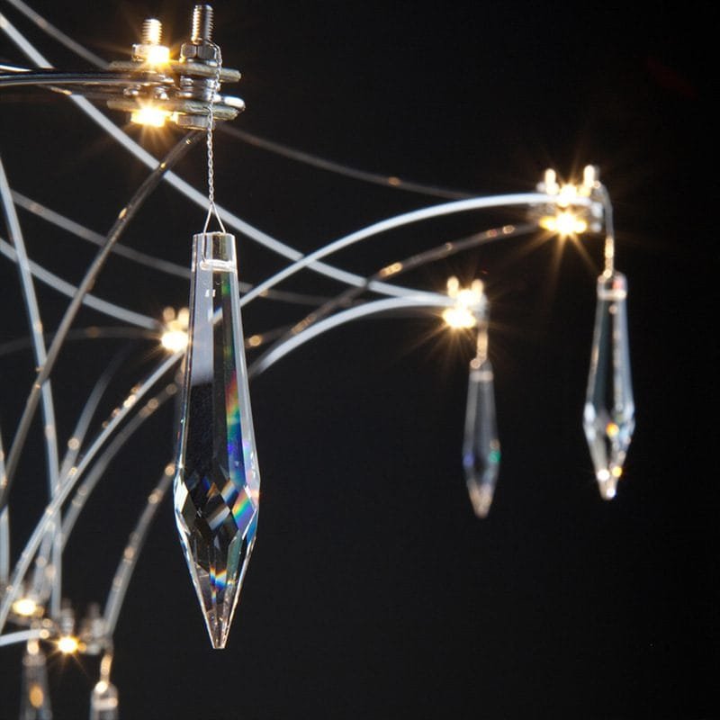 Crystalline Silver X Glass Chandelier