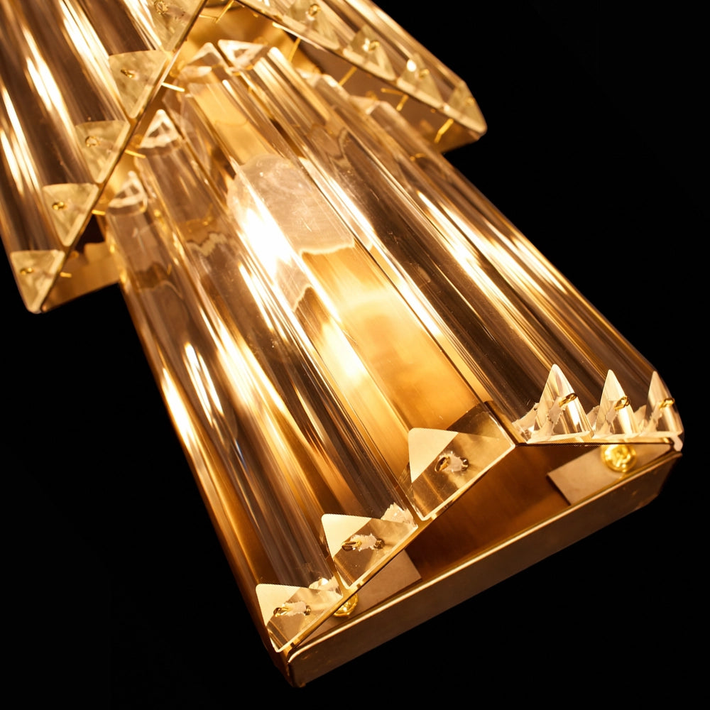 Tiered Crystal Column Wall Light