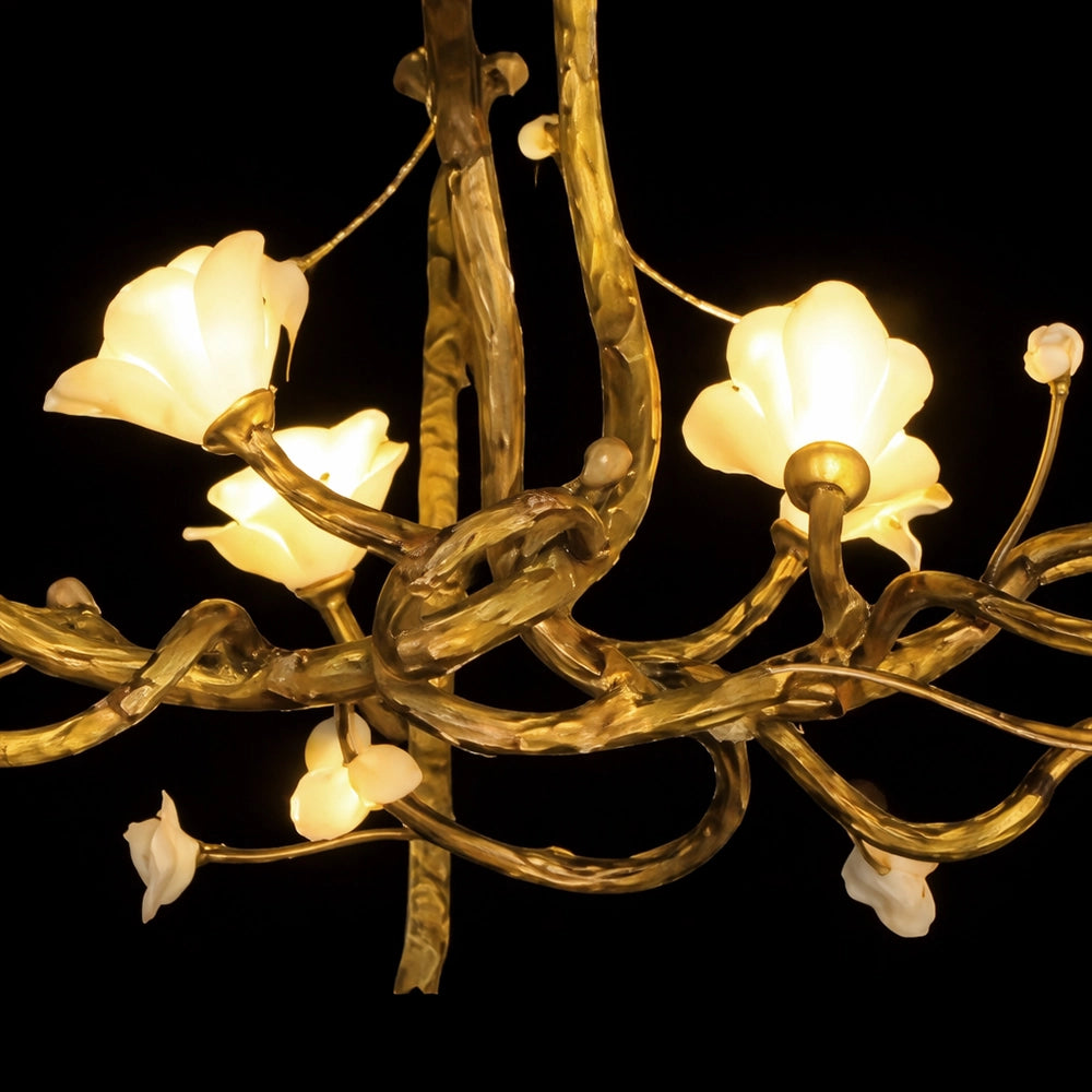 Alabaster Lotus Canopy Chandelier