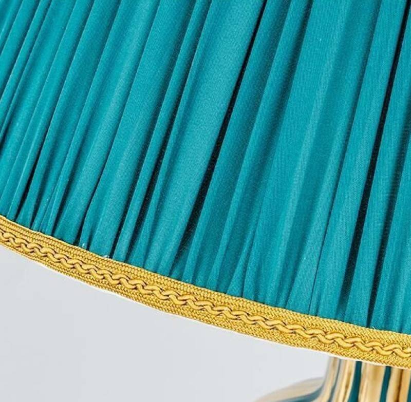 Green Gleam (Ceramic, Fabric) Table Lamp