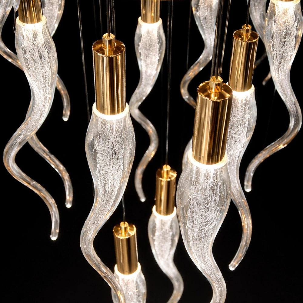 Modern Spiral LED Cascade Chandelier