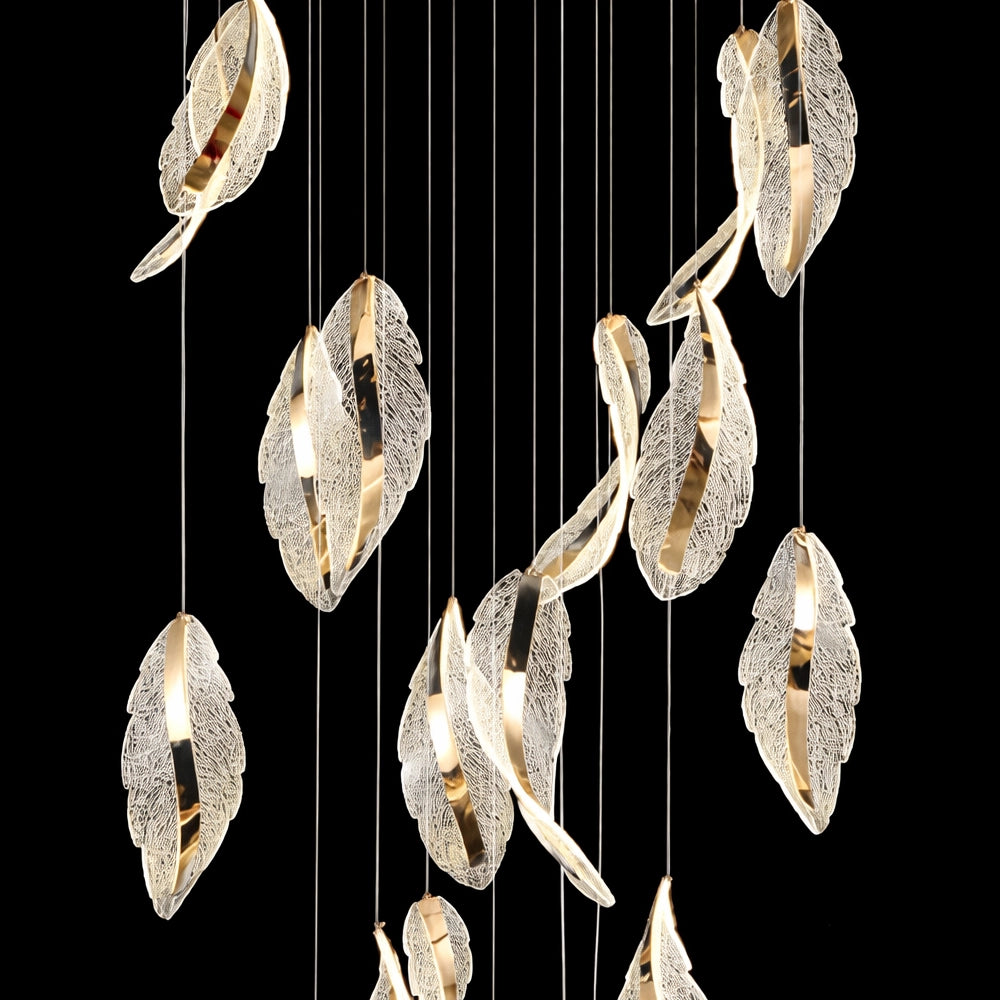 Luxury Golden Leaf Cascade Chandelier