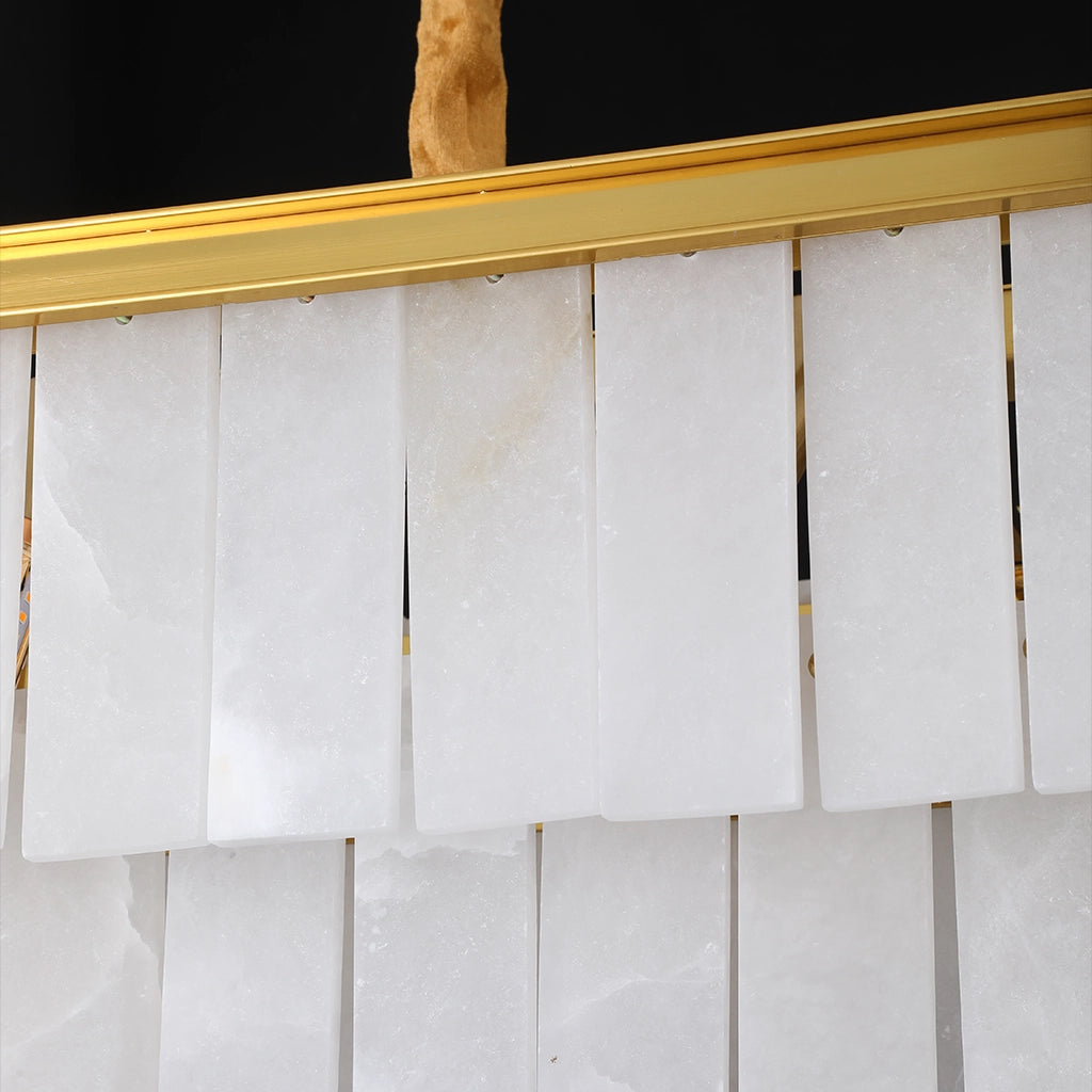 Cascara Tiered Rectangle Marble Chandelier
