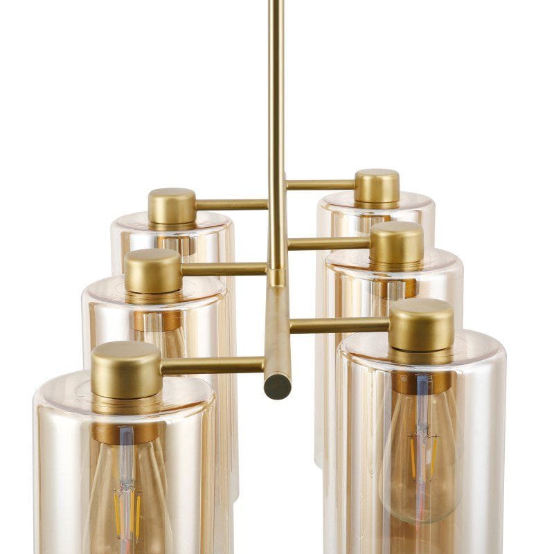 Smokey Lux (Gold) Glass Chandelier