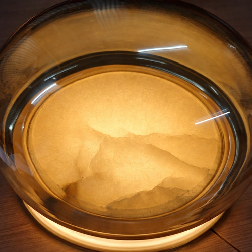 Haloform Amber Glass Marble Table Lamp