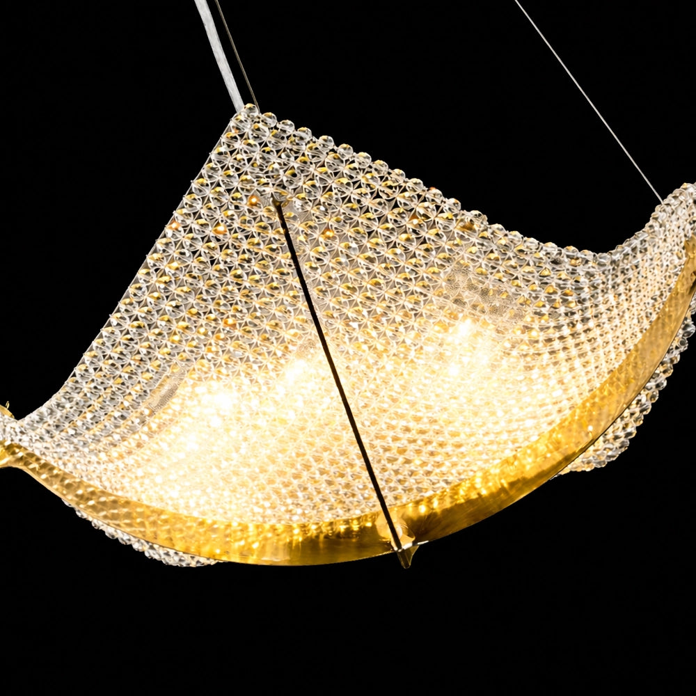 Woven Pearl Mesh Saucer Chandelier
