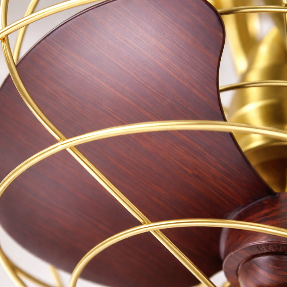 Toucan Golden Ceiling Fan with Cage | 15W BLDC Motor | ABS Body