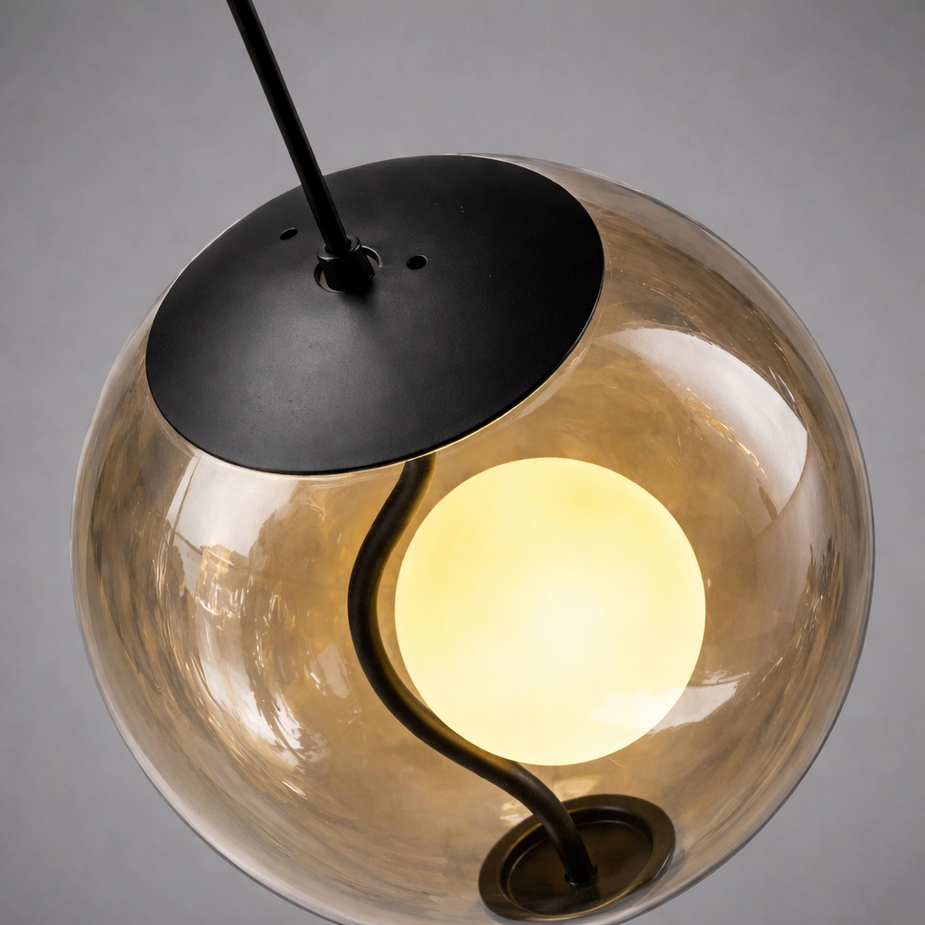 Luxury Amber Orb Pendant Light