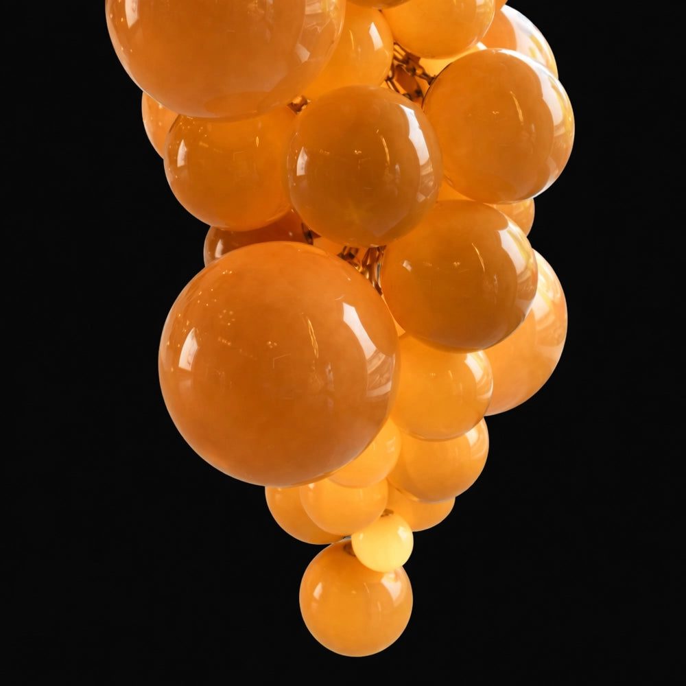 Amber Bubble Grape Cluster Chandelier