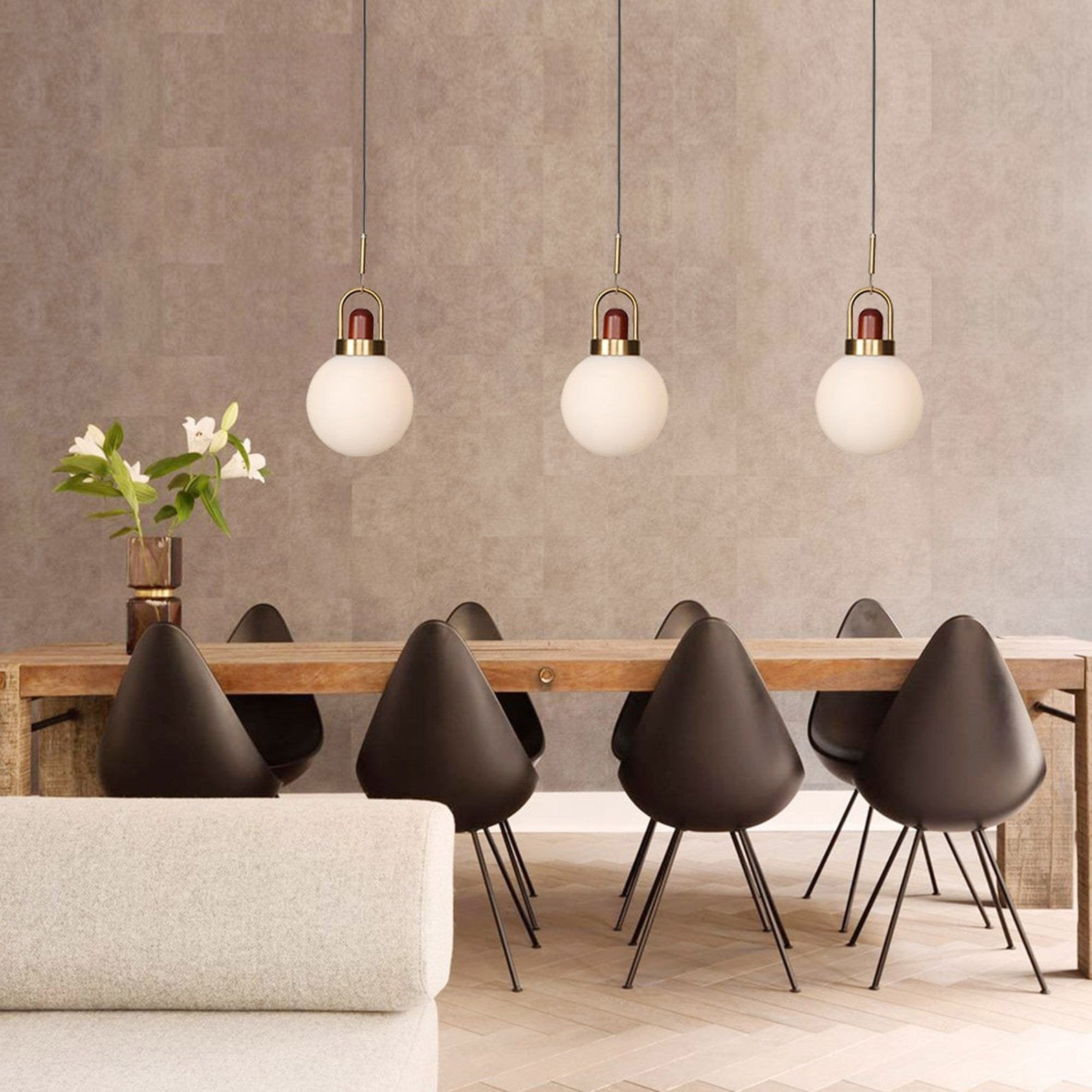 Full Moon Arc Glass Pendant Lamp