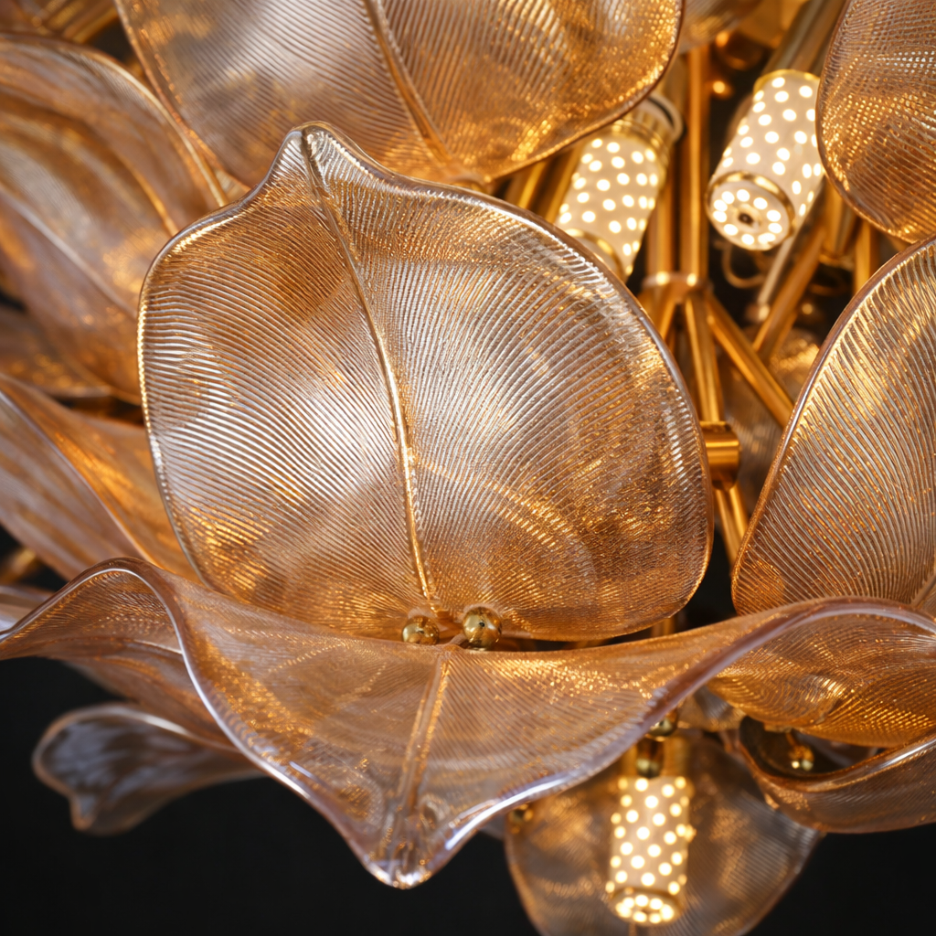 Lotus Petal Glass Chandelier