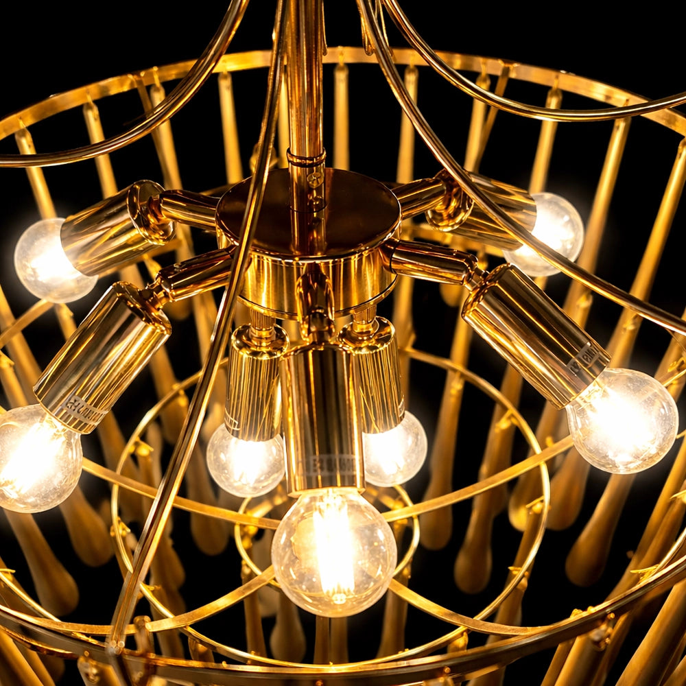 Velmora Cascading Goldspire Chandelier