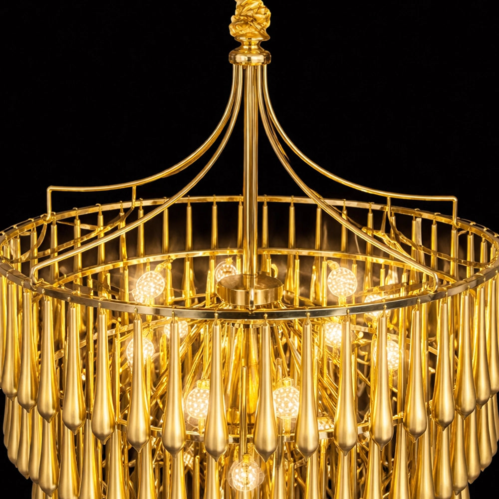 Aurevane LatticeDrop Gold Chandelier