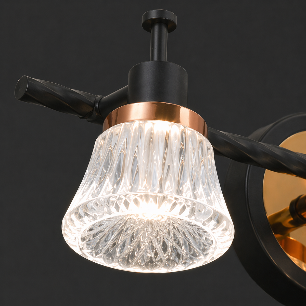 LumiTwist Triple Crystal Vanity Wall Light
