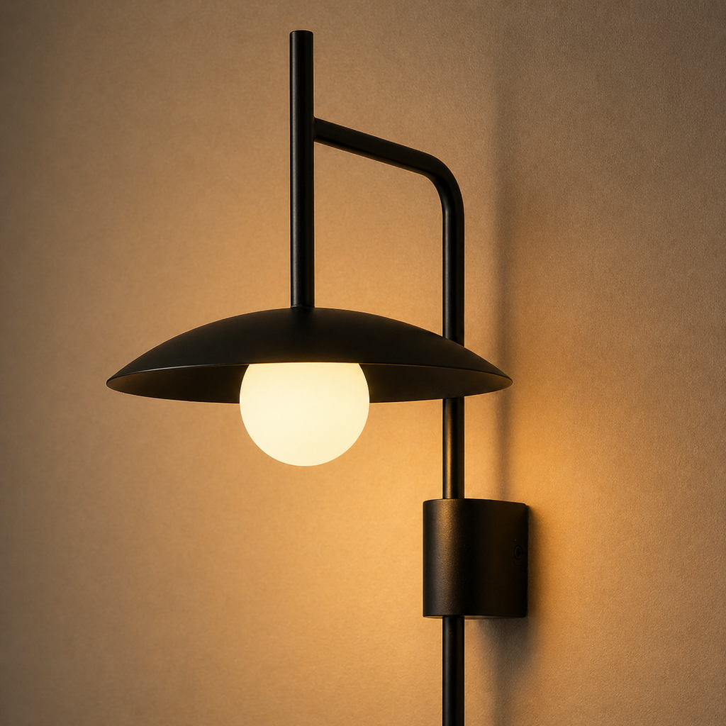 Modern Black Dome Wall Light