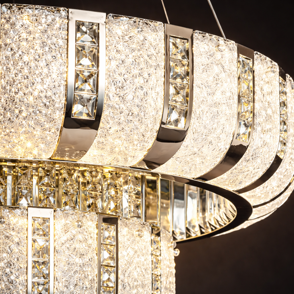 Elite Gold Ring Crystal Chandelier