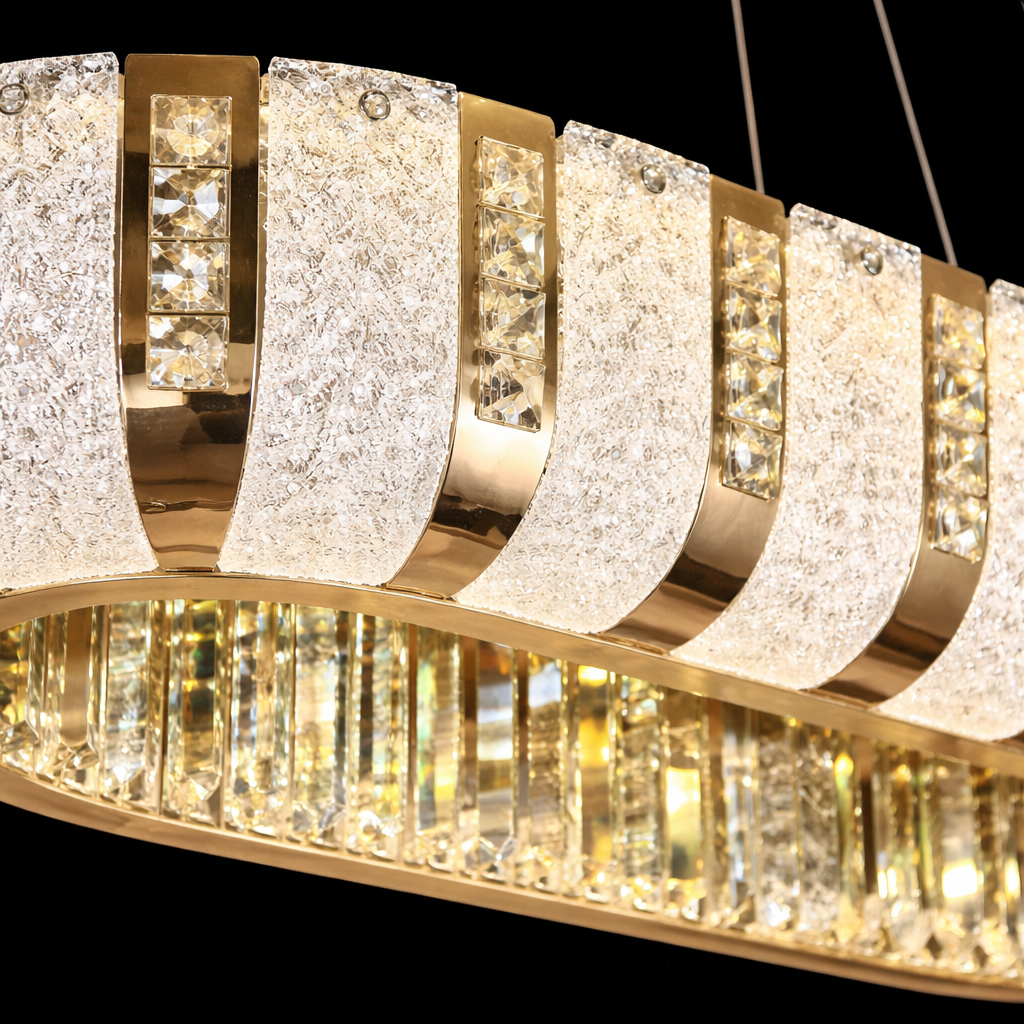 Crown Glow Oval Crystal Chandelier