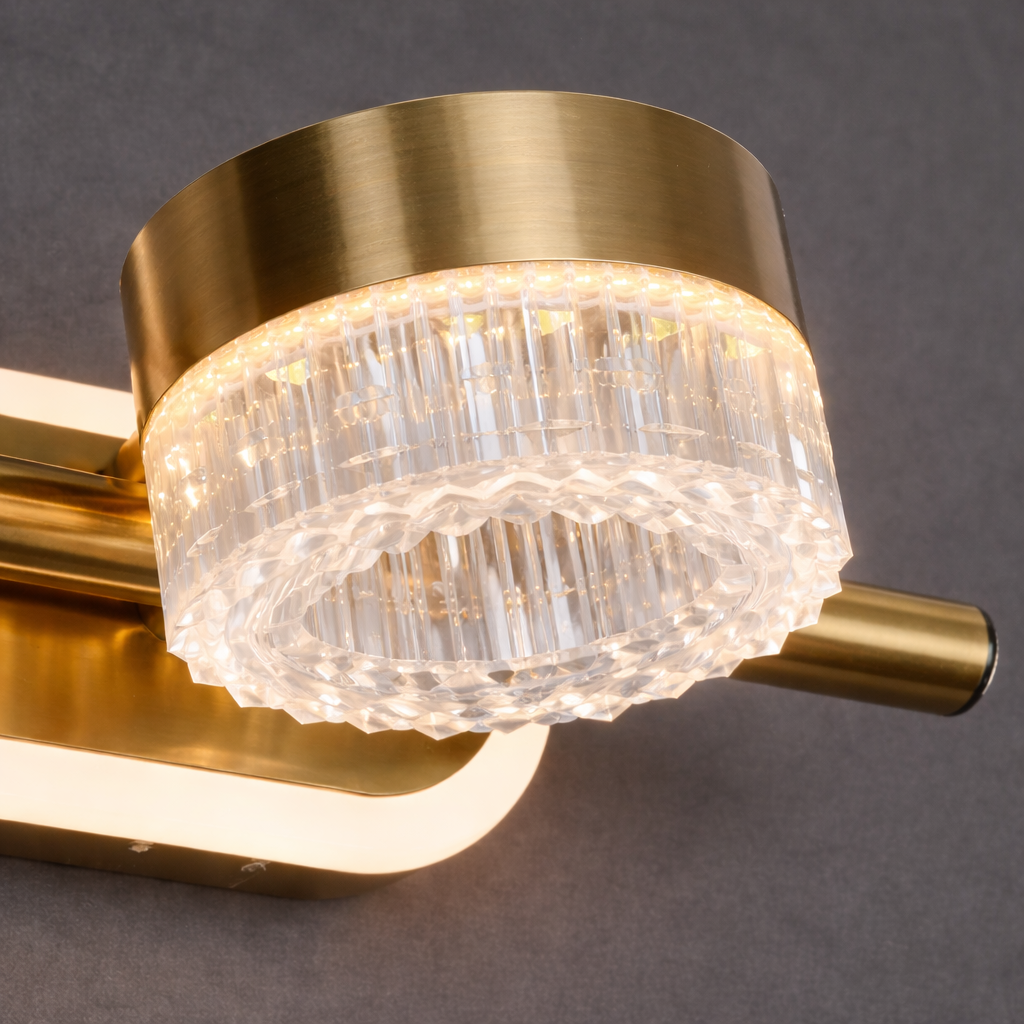 Celestia Duo Crystal Gold Vanity Light