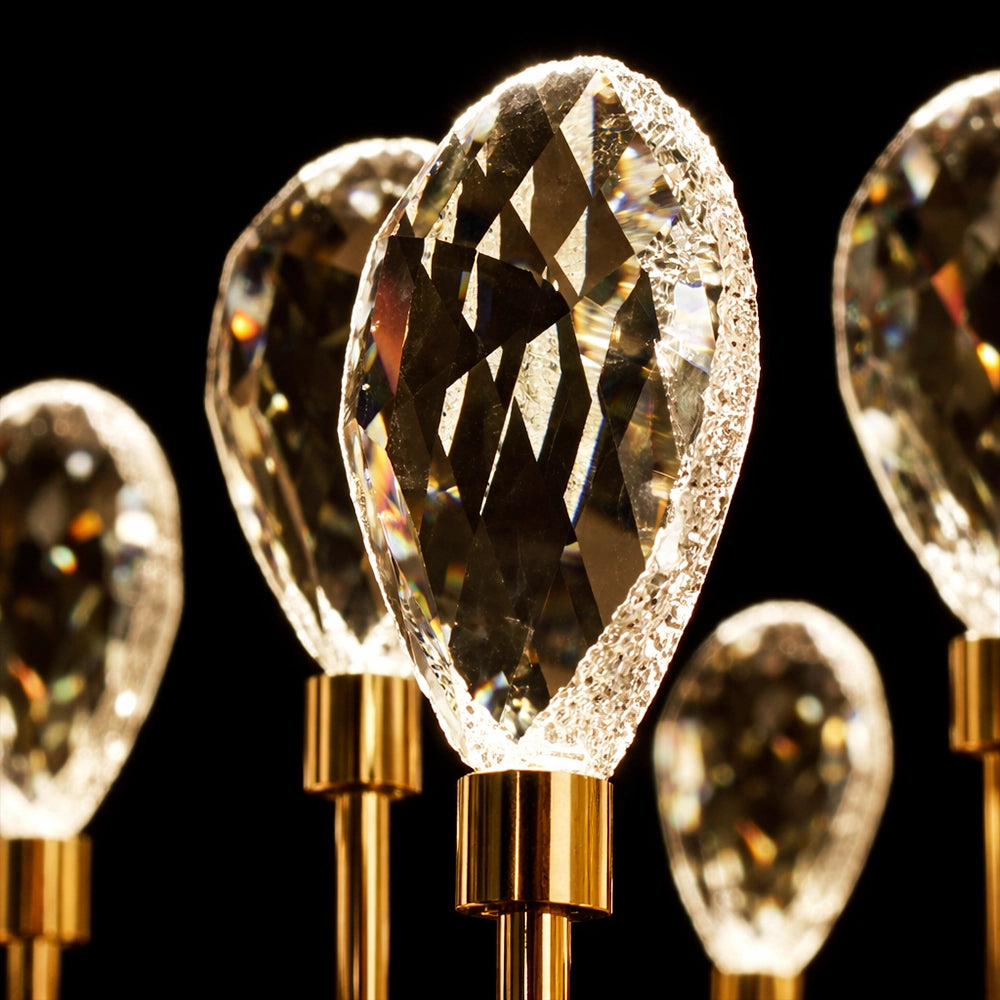 Braided Rope Teardrop Crystal Linear Chandelier
