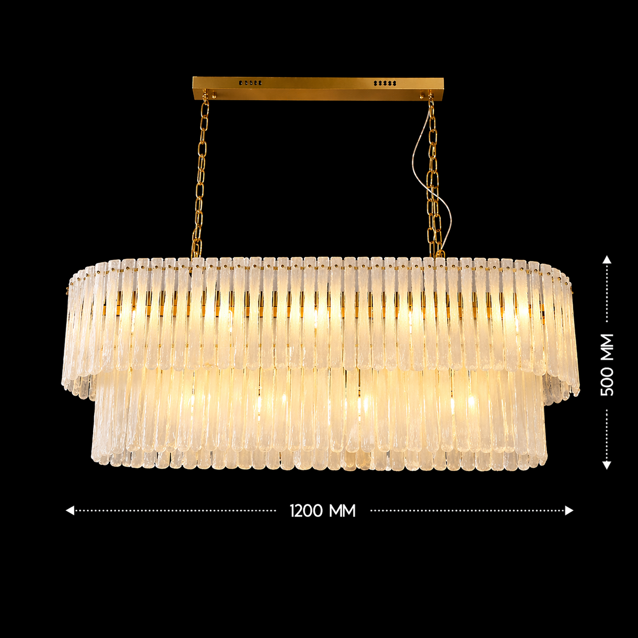 Imperial Halo Glass Rod Chandelier