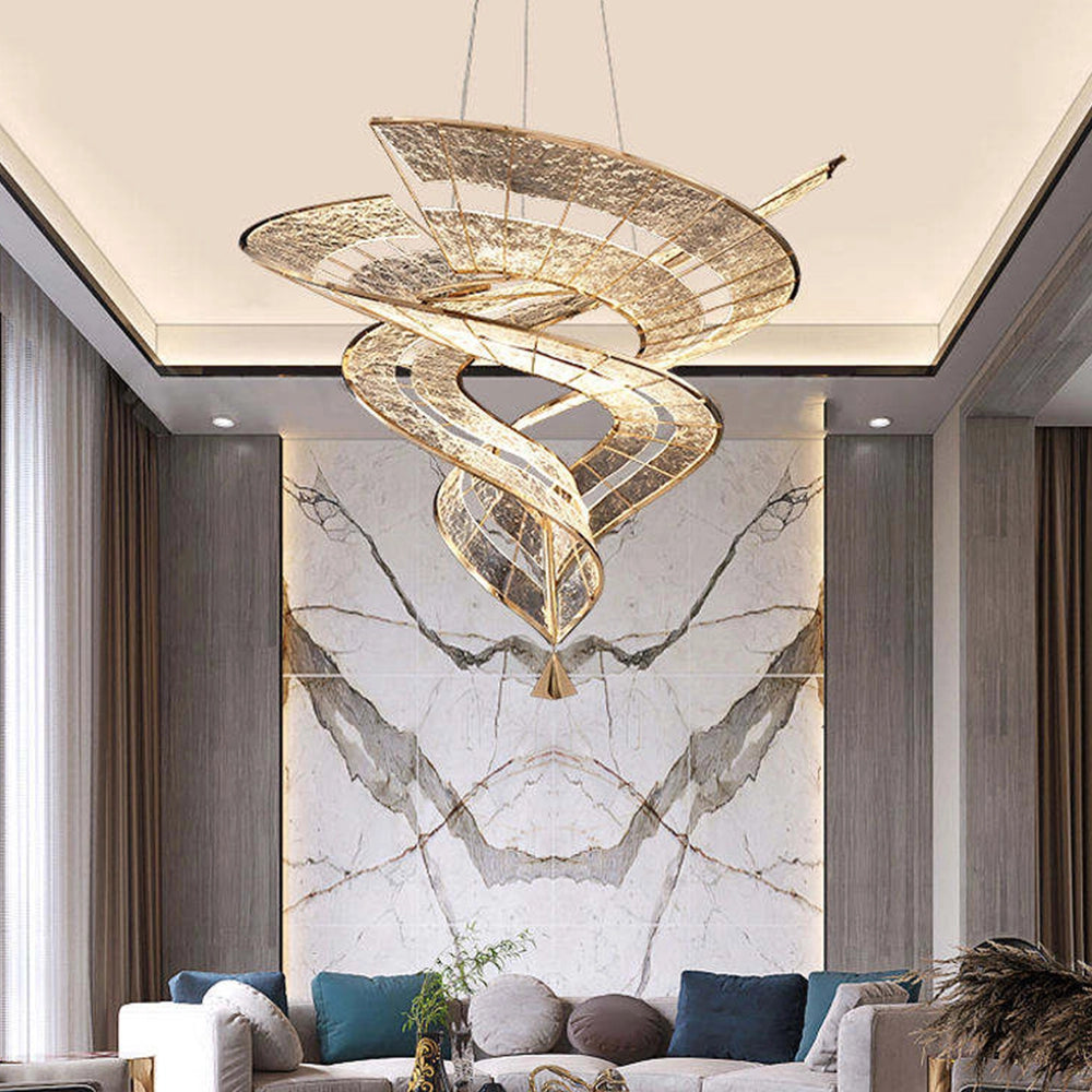 Golden Vortex Shard Chandelier
