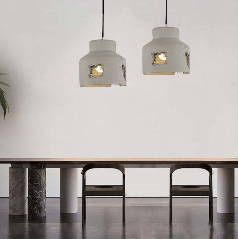 Modern Muse (Wide) Natural Cement Pendant
