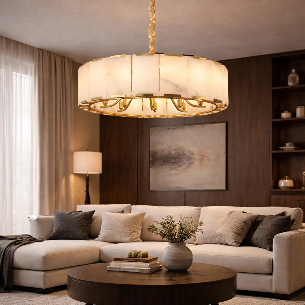 Aurestone Marble Drum Chandelier