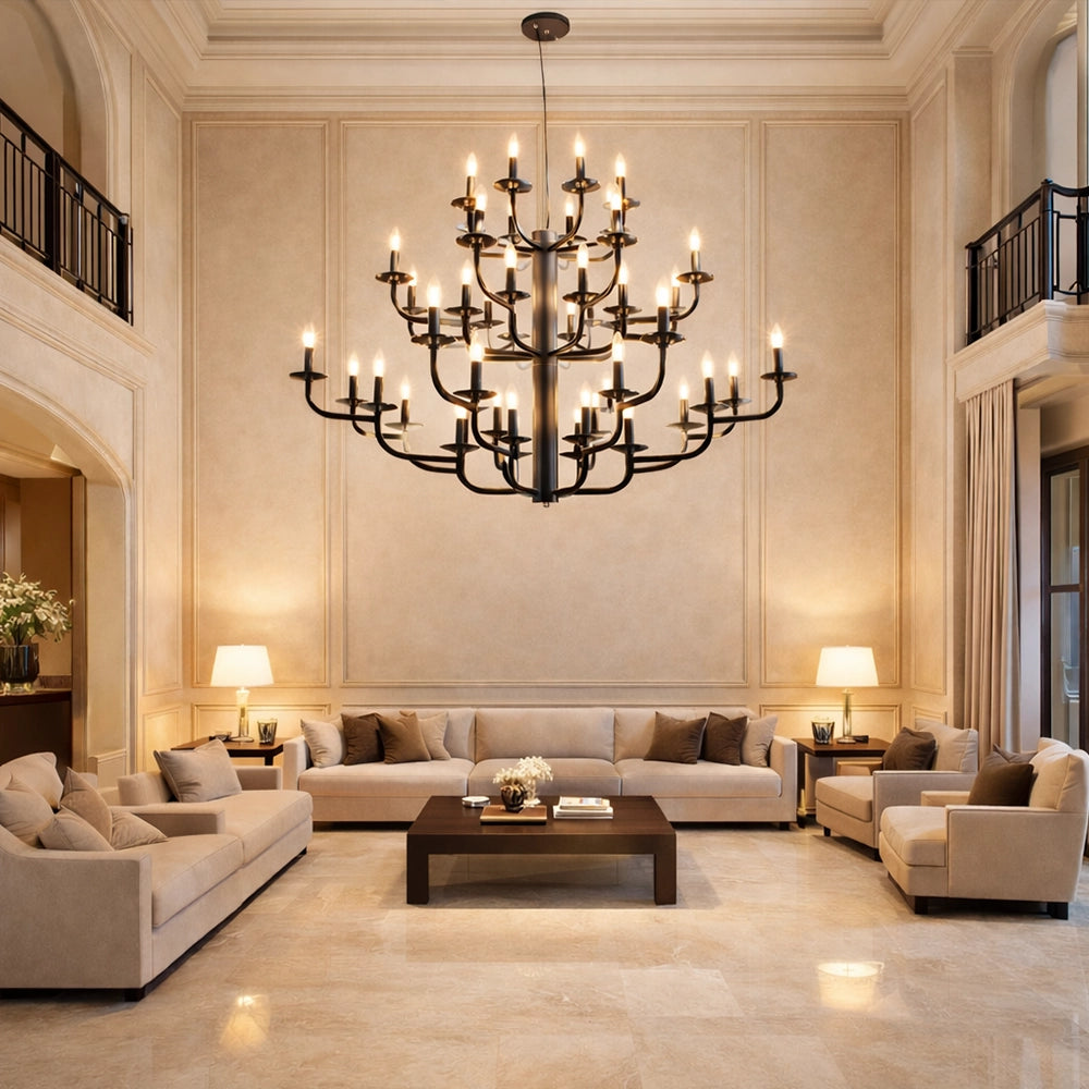Noir Crest Multi-Tier Chandelier