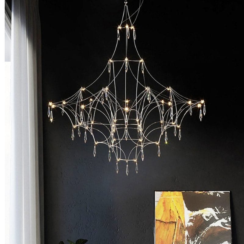Crystalline Silver X Glass Chandelier