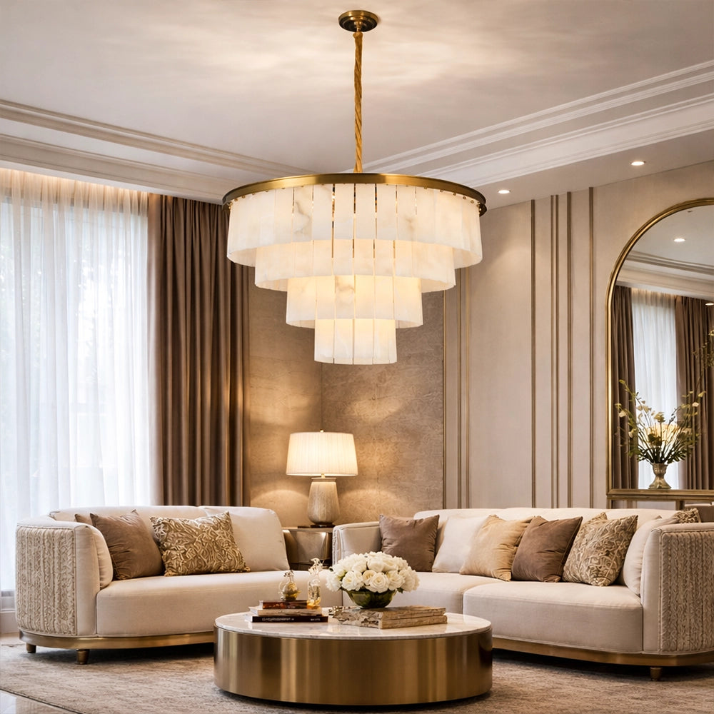 Cascara Tiered Marble Chandelier