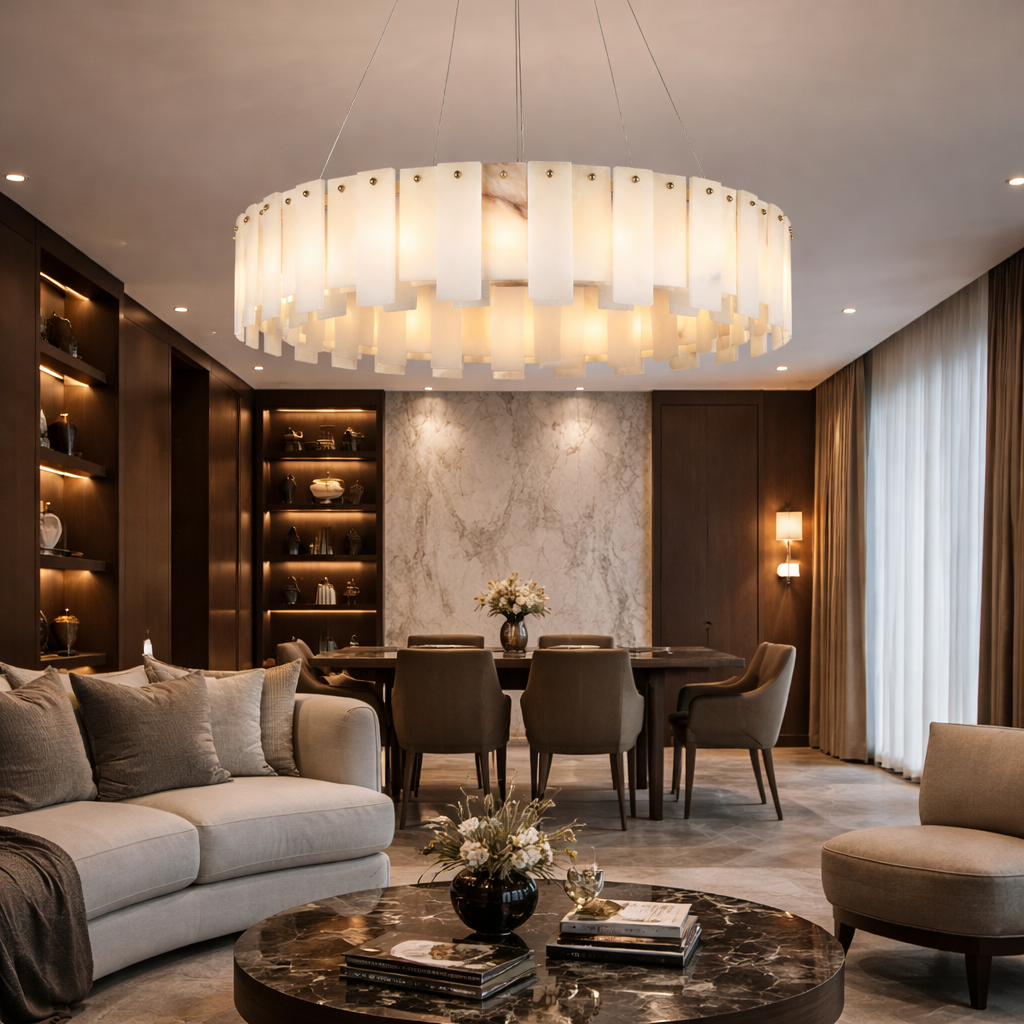 Valmere Tiered Marble Ring Chandelier