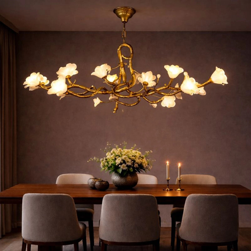 Alabaster Lotus Canopy Chandelier