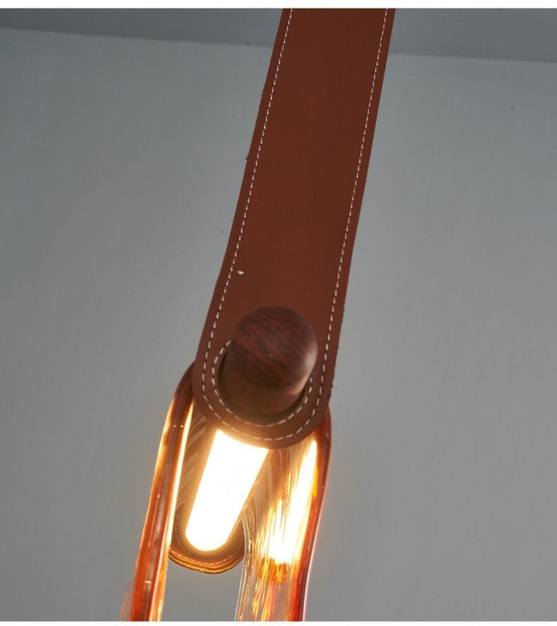 Kyoto Wood (Glass, Leather) Pendant Light