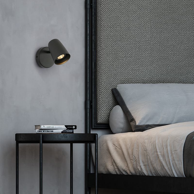 Sculpted Chic Black Wall Lamp
