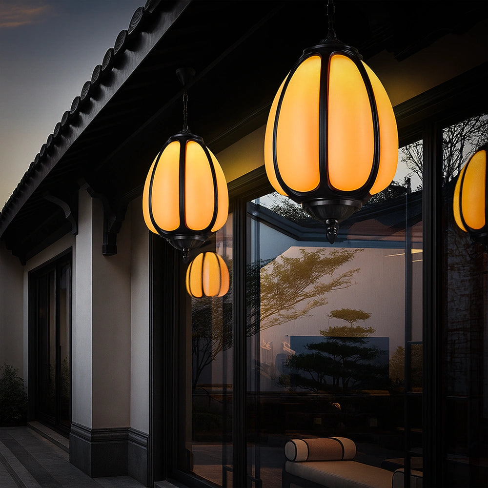 AmberBloom Hanging Lantern Light