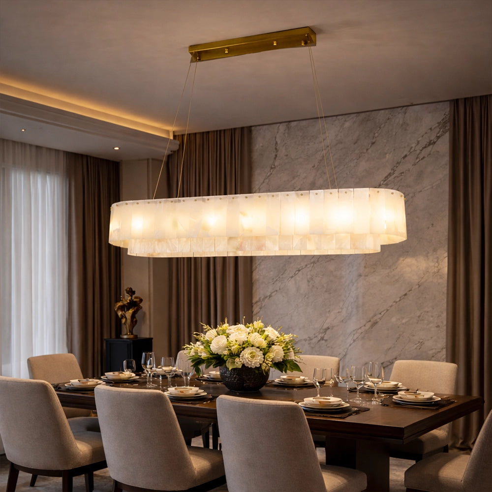 Serenity Marble Rectangle Chandelier