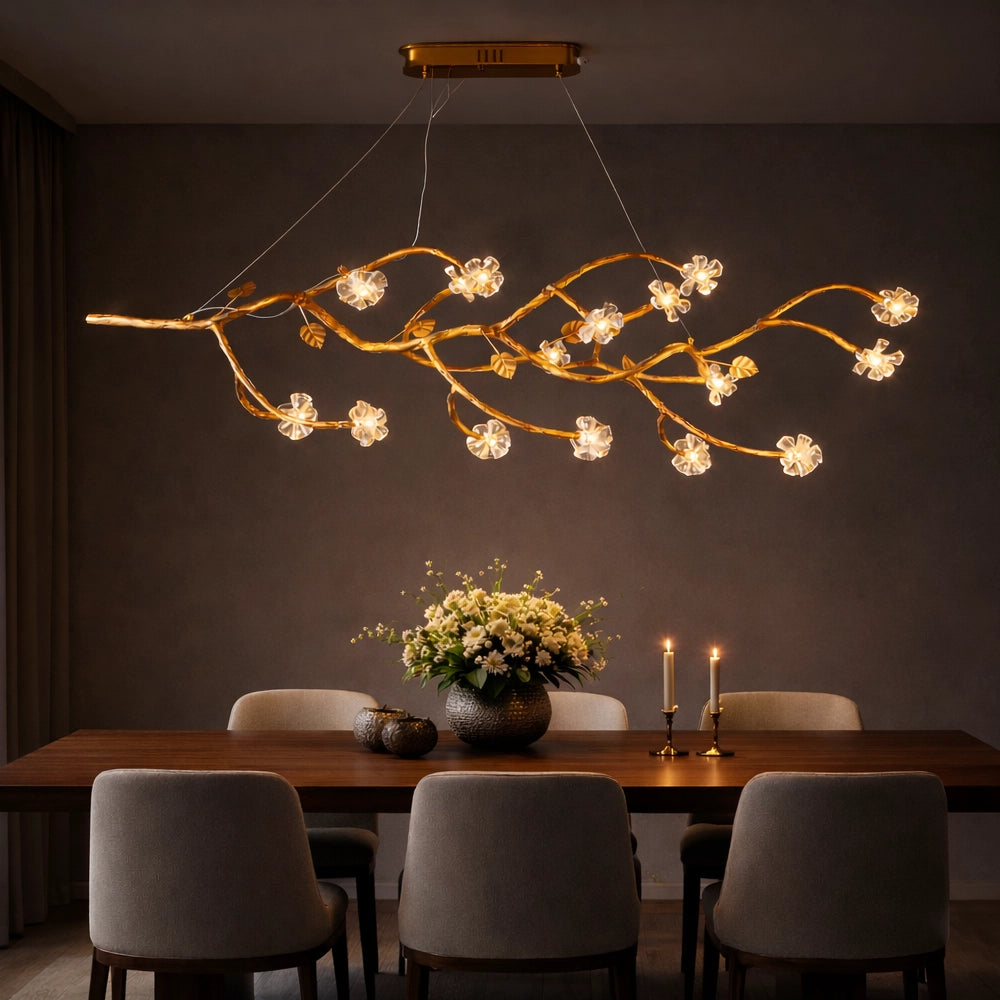 Aurora Vine Crystal Linear Chandelier