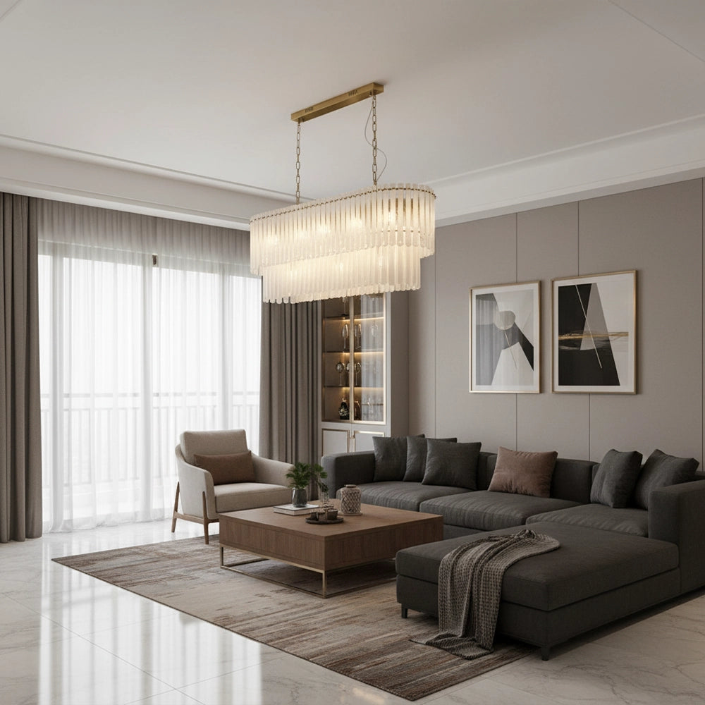 Imperial Halo Glass Rod Chandelier