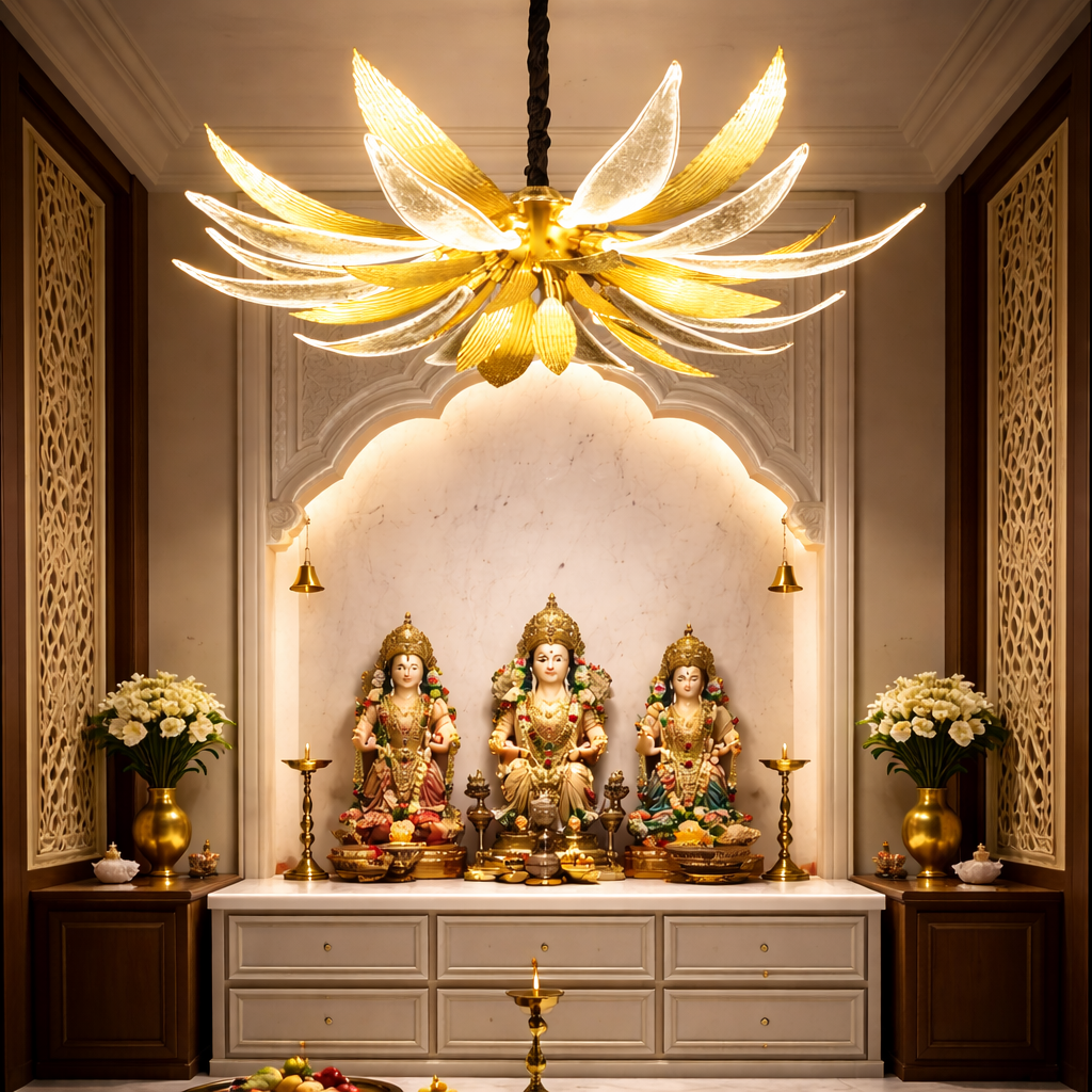 Aurelion Bloom Sculptural Glass & Gold Chandelier