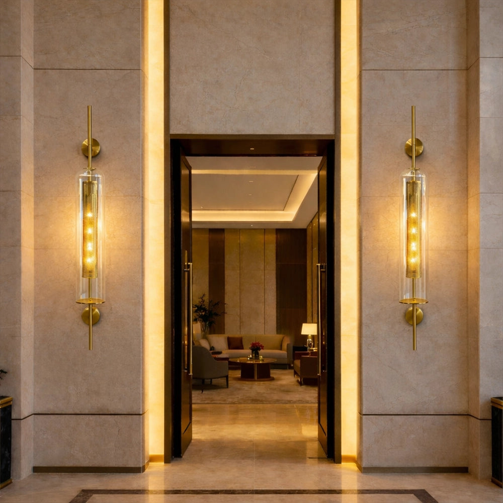 Luminara Glass Column Wall Sconce