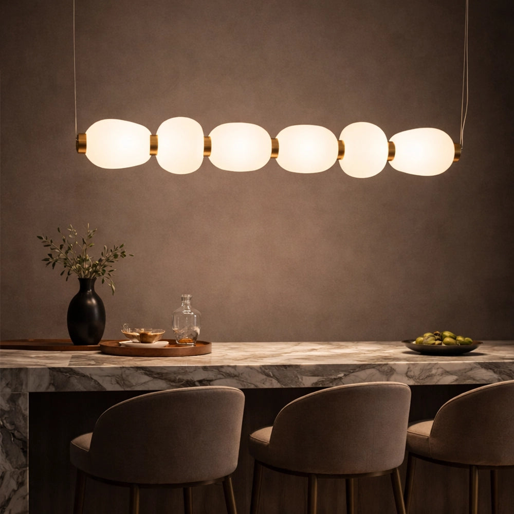 CloudPearl Linear Opal Globe Chandelier