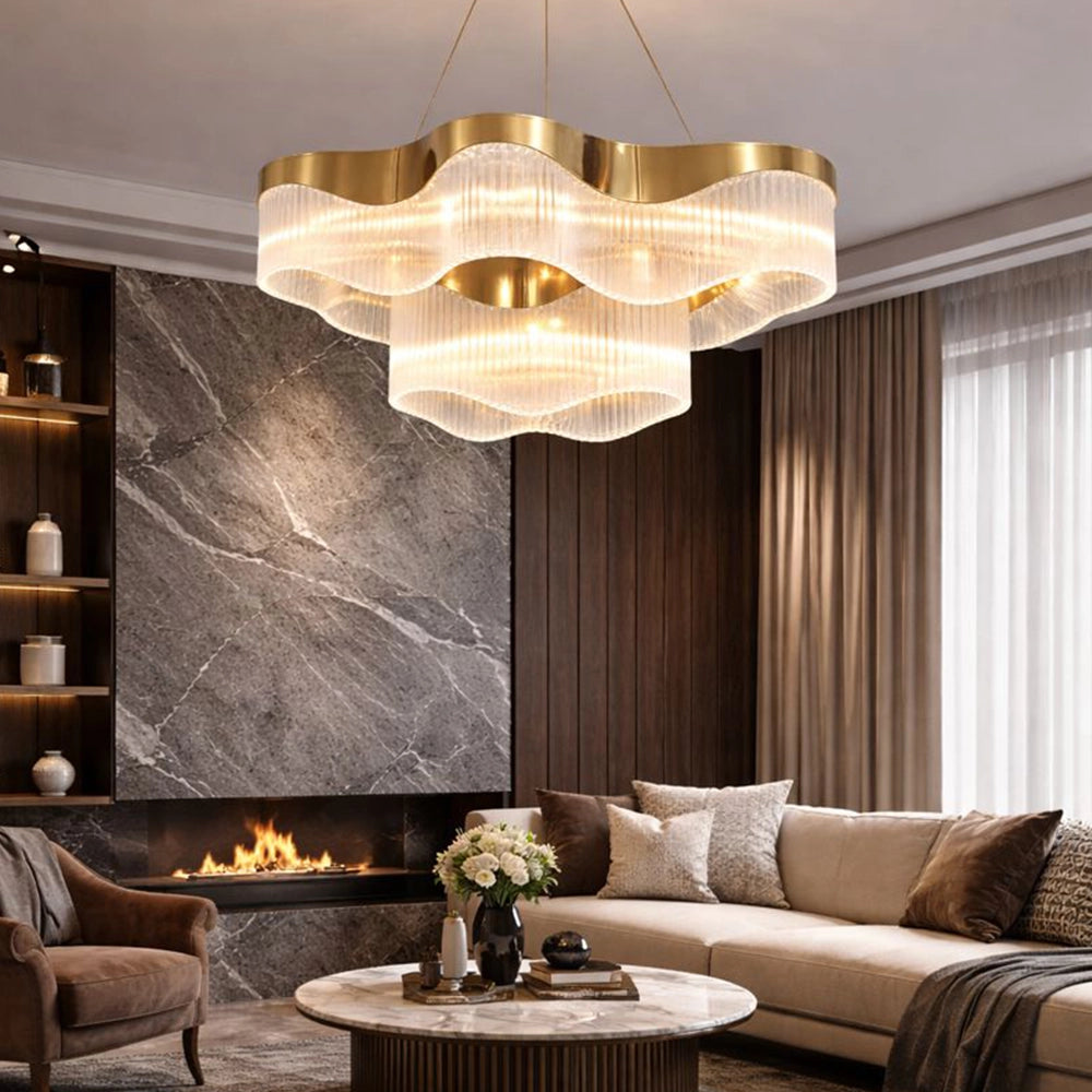 Tidal Wave Undulation Chandelier