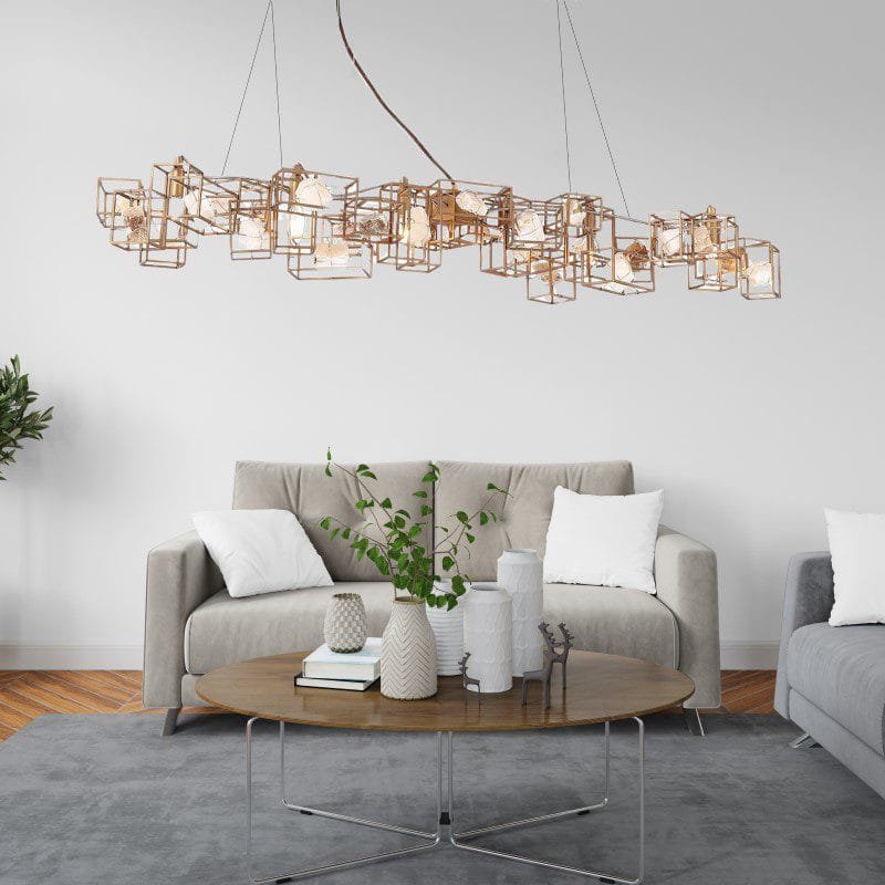 Highland Arc Linear (Iron, Stone) Chandelier